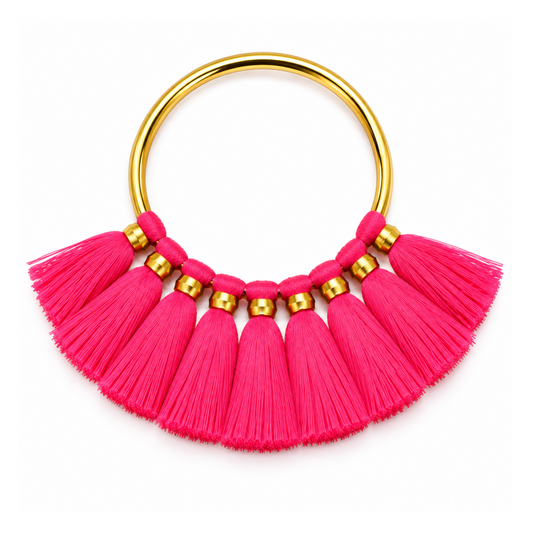 Fan tassels with plated brass rings