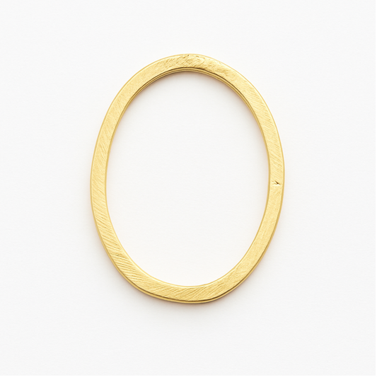 Gold Oval Open Links 20x26mm | Brushed Plated Copper Findings | Lightweight Jewelry Connectors | Pack of 10 | Earring & Craft Use- (136-GD)