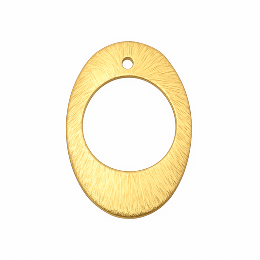 Jewelry Findings 15mm x 20mm Gold Brushed Finish Open Thick Oval Shaped Plated Copper Components Sold in Bulk Packs of 10 Pieces - (140-GD)