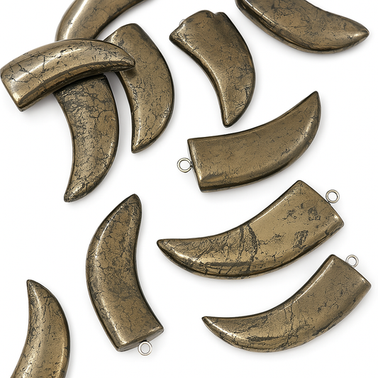 Small Pyrite Horn (Tusk, Claw) Pendant, 17mm x 40mm