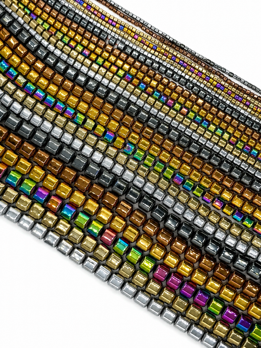 Hematite Cube Beads with Rounded Edges | 2mm 4mm 6mm 8mm