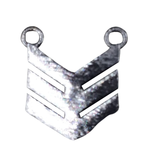 11mm x 11mm Gunmetal Brushed Finish Chevron Shaped Plated Copper Components with 2 Rings - Sold in Pre-Counted Packs of 10 Pieces - (448-GM)