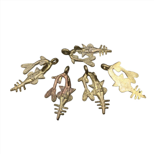 Rustic Sawfish Pendant From Ghana | Hand Made Oxidized Copper Charm