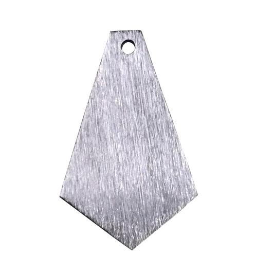 12mm x 22mm - Small Sized Gunmetal Brushed Finish Copper - Blank Men's Tie/Dagger Shaped Components - Sold in Packs of Ten (587-GM)