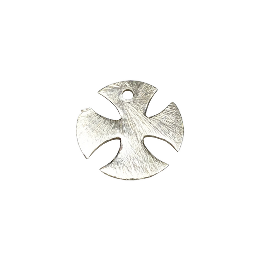 14mm x 14mm Gold Plated Copper Solid Maltese/Rounded Cross Symbol Shaped Pendant Blank Components - Sold in Packs of 10 Pieces