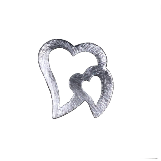 15mm x 16mm Small Gunmetal Brushed Plated Copper Open Double Heart Shaped Components - Sold in Packs of 10 (497-GM)