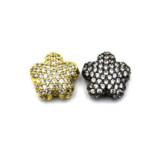 Flower Bead | Cubic Zirconia (CZ) Focal Bead for Jewelry Making