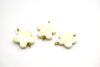 White/Off White Flower Shaped Natural Bone Focal Connector - 25mm x 25mm Approximately - Sold Individually