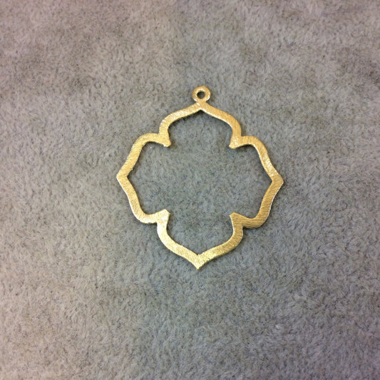 Jewelry Findings Medium Sized Gold Plated Copper Open Wavy Flower Blossom Shaped Components 37mm x 39mm - Sold in Packs of 10 (250-GD/371)