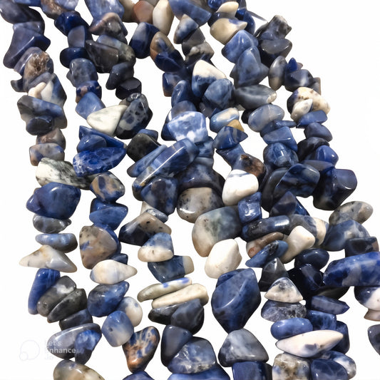 Natural Mixed Sodalite Chunky Nugget Shaped Beads with 1mm Holes - Sold by 16" Strands (Approx. 75-80 Beads) - Measuring 10-15mm Wide