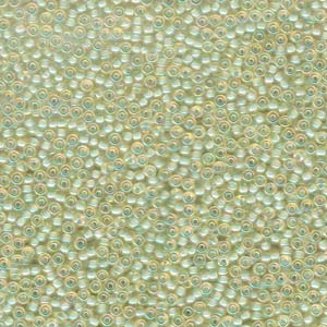 Size 11/0 Glossy Finish Aqua-Lined Light Topaz AB Color Miyuki Glass Seed Beads - Sold by 23 Gram Tubes (~ 2500 Beads / Tube) - (11-9359)