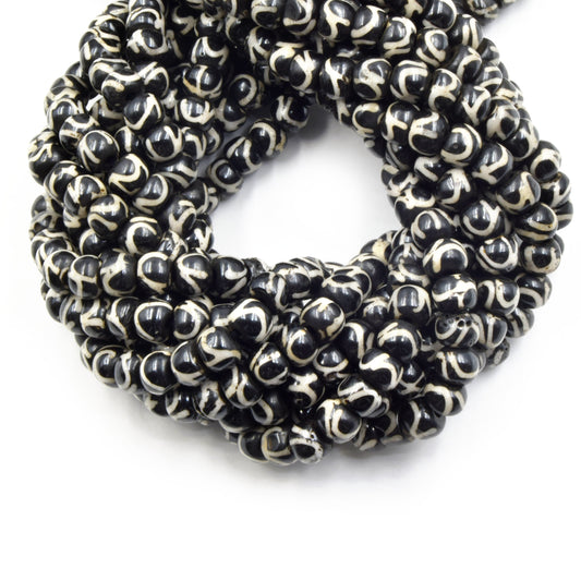 black painted bone bead