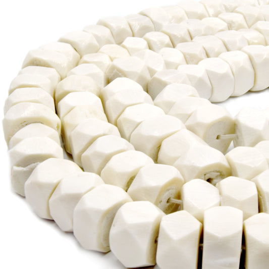 faceted focal bone beads