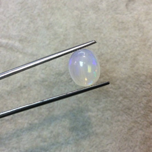 OOAK Natural Ethiopian Opal Smooth Oval Rounded Back Cabochon 'L' - Measuring 10mm x 12.5mm, 4.5mm Dome Height - High Quality Gemstone Cab