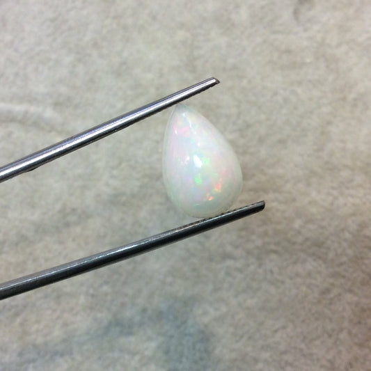 Natural Ethiopian Opal Smooth Teardrop Shaped Rounded Back Cabochon 'Z' - Measuring 10mm x 15mm, 6mm Dome Height - High Quality Gemstone Cab