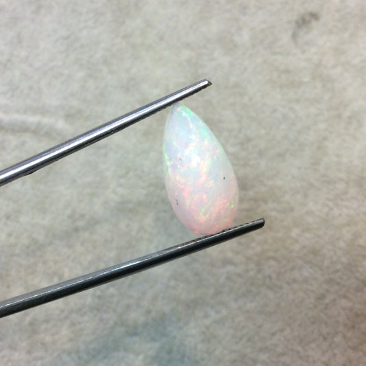 Natural Ethiopian Opal Smooth Teardrop Shaped Rounded Back Cabochon 'AA' - Measuring 9.5mm x 18mm, 7mm Dome Height - Quality Gemstone Cab