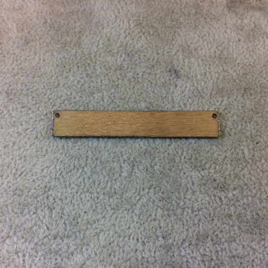 9mm x 53mm Gunmetal Brushed Finish Blank Rectangle Shaped Plated Copper Components - Sold in Pre-Counted Bulk Packs of 10 Pieces - (171-GM)