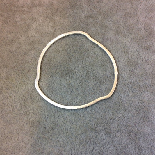 X-Large Silver Plated Copper Open Freeform Wavy Circle Shaped Components - Measures 50mm x 50mm - Sold in Packs of 10 Components (318-SV)