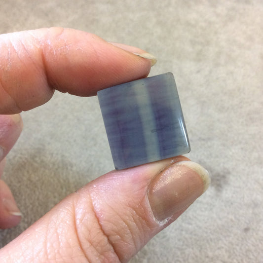 OOAK Semi-Gloss Natural Rainbow Fluorite Rectangle Shaped Flat Back Cabochon - Measuring 19mm x 20mm, 6mm Dome Height - High Quality Cab