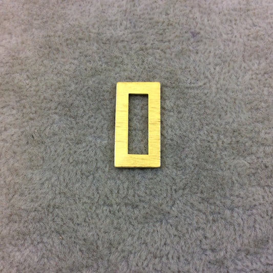 10mm x 21mm Gold Brushed Finish Thick Rectangle Shaped Plated Copper Components - Sold in Pre-Counted Bulk Packs of 10 Pieces - (159-GD)