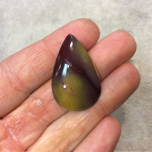 Natural Mookaite Pear/Teardrop Shaped Flat Back Cabochon - Measuring 22mm x 34mm, 6mm Dome Height - Natural High Quality Gemstone