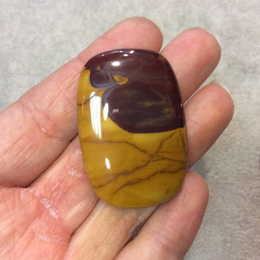 Natural Mookaite Rectangle Shaped Flat Back Cabochon - Measuring 31mm x 45mm, 6mm Dome Height - Natural High Quality Gemstone