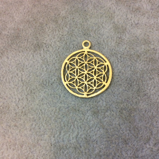 Small Sized Gold Plated Copper Sacred Seed/Flower of Life Shaped Components - Measures 24mm x 24mm - Sold in Packs of 10 Components (324-GD)