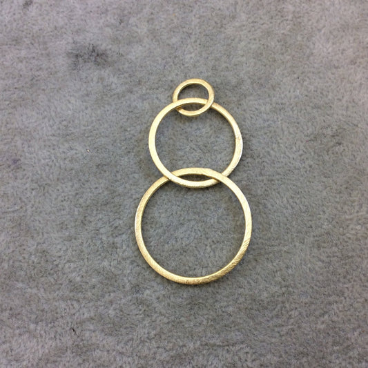 Large Sized Gold Plated Copper Open Triple Circle/Ring Shaped Components - Measuring 12mm, 26mm, 30mm Sold in Packs of 10 (278-GD)