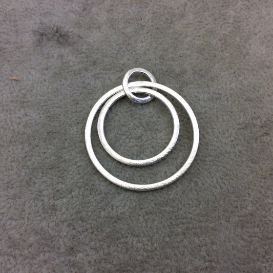 Large Silver Plated Copper Open Triple Circular Hoop Shaped Pendant Components - Measuring 12mm, 25mm, 35mm - Sold in Packs of 10 (277-SV)