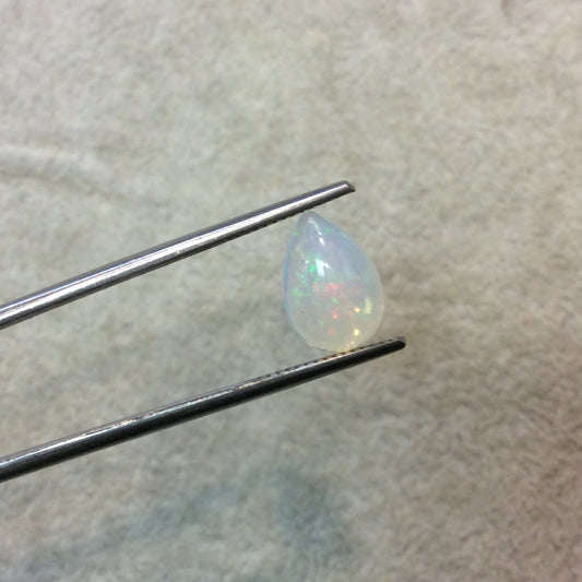 Natural Ethiopian Opal Smooth Teardrop Shaped Rounded Back Cabochon 'S' - Measuring 8.5mm x 12mm, 4.5mm Dome Height - Quality Gemstone Cab