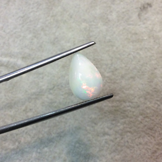 Natural Ethiopian Opal Smooth Teardrop Shaped Flat Back Cabochon 'X' - Measuring 9.5mm x 14mm, 4mm Dome Height - High Quality Gemstone Cab