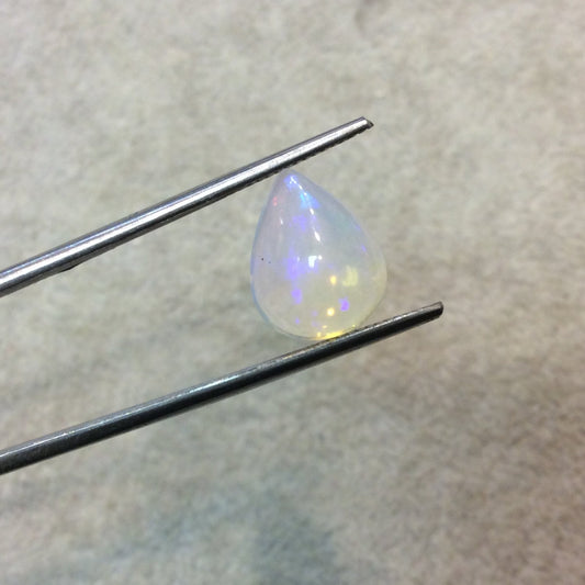 OOAK Natural Ethiopian Opal Smooth Teardrop Rounded Back Cabochon 'Y' - Measuring 11mm x 14mm, 6mm Dome Height - High Quality Gemstone Cab