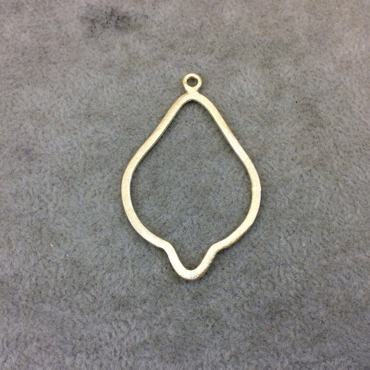 29mm x 41mm Gold Brushed Finish Open Bulb/Leaf Shaped Plated Copper Components - Sold in Pre-Counted Bulk Packs of 10 Pieces - (124-GD)