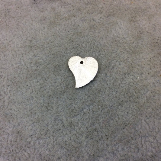 Small Sized Silver Plated Copper Curved Blank Heart Pendant/Charm Components -Measuring 12mm x 14mm -Sold in Packs of 10 (236-SV)