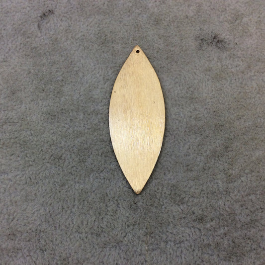20mm x 56mm Gold Brushed Finish Blank Marquise Shaped Plated Copper Components - Sold in Pre-Counted Bulk Packs of 10 Pieces - (084-GD)
