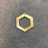 Large Gold Plated Copper Open Cutout Thick Hex/Hexagon Shaped Components - Measuring 26mm x 30mm - Sold in Packs of 10 (183-GD)