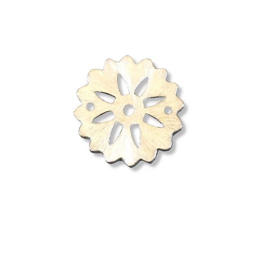 Medium Sized Silver Plated Copper Open Cutout Gear/Flower Shaped Components - Measuring 21mm x 21mm - Sold in Packs of 10 (247-SV)
