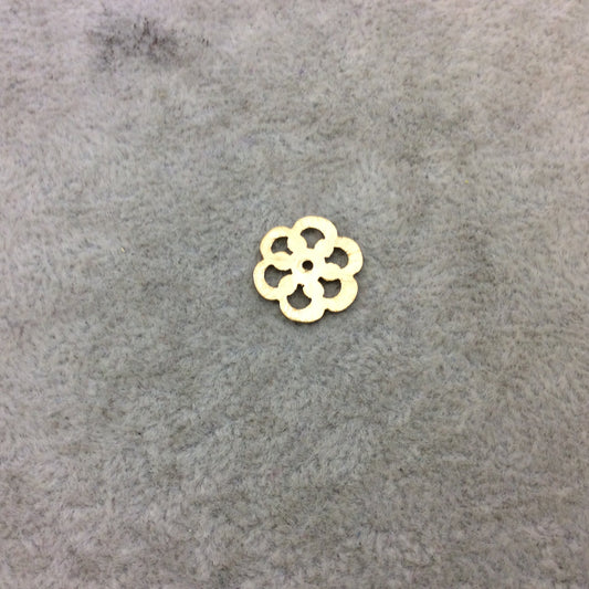 Small Sized Gold Plated Copper Open Cutout Honeycomb/Flower Shaped Components - Measuring 14mm x 14mm - Sold in Packs of 10 (244-GD/124)