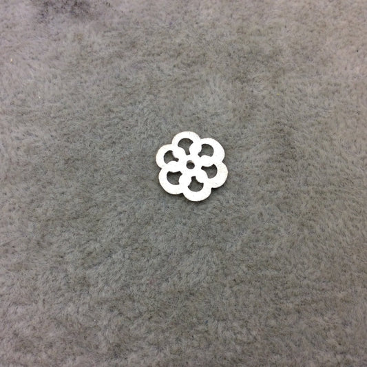 Small Sized Silver Plated Copper Open Cutout Honeycomb/Flower Shaped Components - Measuring 14mm x 14mm - Sold in Packs of 10 (244-SV)
