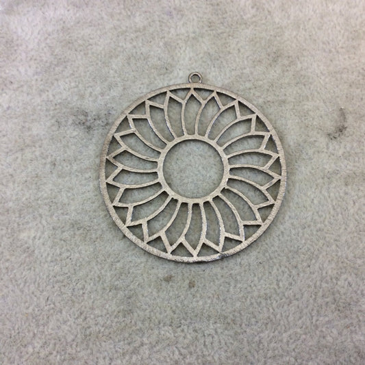 Large Gunmetal Plated Daisy/Sunshine Cutout Circle Shaped Brushed Finish Copper Components -Measuring 48mm x 48mm -Packs of 10 (337-GM)