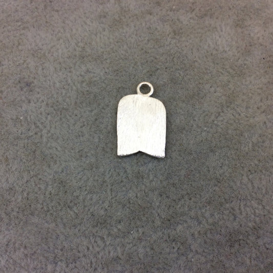 Small Silver Plated Copper Wide Tulip/Blossom Bell Shaped Pendant/Charm Components - Measuring 12mm x 16mm - Sold in Packs of 10 (299-SV)