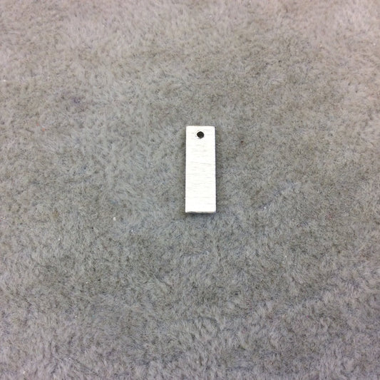 5mm x 15mm Silver Brushed Finish Blank Rectangle Shaped Plated Copper Components - Sold in Pre-Counted Bulk Packs of 10 Pieces - (167-SV)