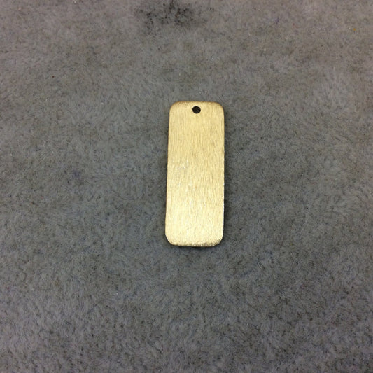 11mm x 28mm Gold Brushed Finish Blank Rectangle Shaped Plated Copper Components - Sold in Pre-Counted Bulk Packs of 10 Pieces - (169-GD)