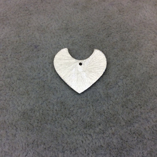 Medium Sized Silver Plated Copper Blank Pointed Heart/Shield Shaped Pendant Component - Measuring 22mm x 20mm - Sold in Packs of 10 (239-SV)