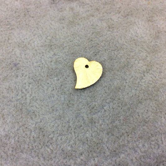 Small Sized Gold Plated Copper Curved Blank Heart Pendant/Charm Components - Measuring 12mm x 14mm - Sold in Packs of 10 (236-GD)