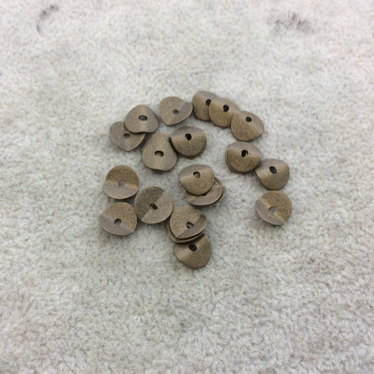 8mm Textured Bronze Plated Copper Wavy Disc/Heishi Washer Shaped Components - Sold in Bulk Packs of 25 Pieces - Great as Bracelet Spacers!