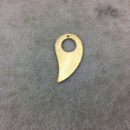 Medium Gold Plated Copper Circle Center Curved Teardrop Shaped Pendant Components - Measuring 14mm x 24mm - Sold in Packs of 10 (296-GD)