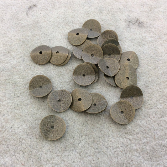 12mm Textured Bronze Plated Copper Wavy Disc/Heishi Washer Shaped Components - Sold in Bulk Packs of 25 Pieces - Great as Bracelet Spacers!