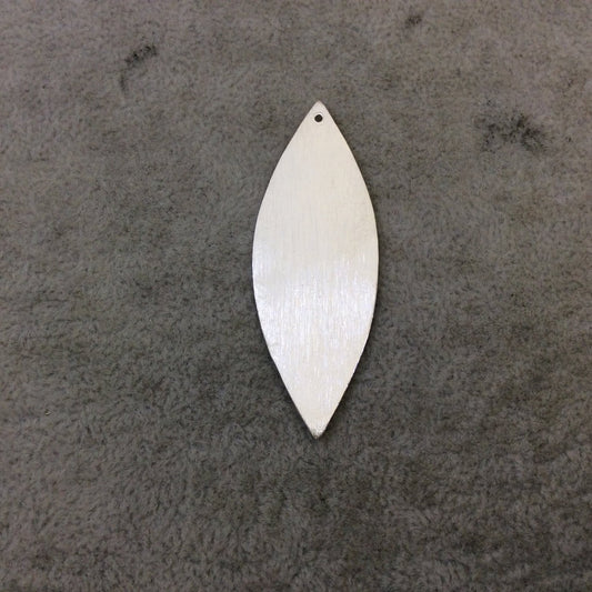 20mm x 56mm Silver Brushed Finish Blank Marquise Shaped Plated Copper Components - Sold in Pre-Counted Bulk Packs of 10 Pieces - (084-SV)