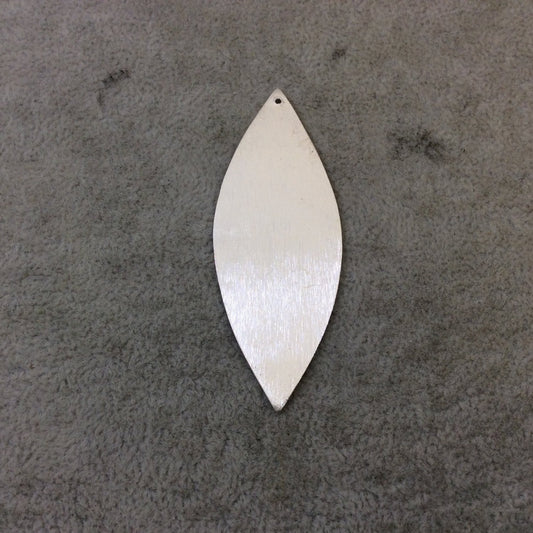 25mm x 67mm Silver Brushed Finish Blank Marquise Shaped Plated Copper Components - Sold in Pre-Counted Bulk Packs of 10 Pieces - (085-SV)